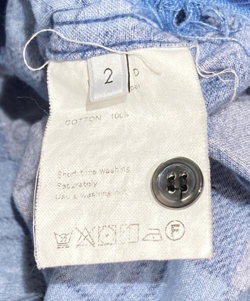 UNUSED（アンユーズド）UNUSED (アンユーズド) ダメージ加工ネルシャツ/Distressed flannel shirt ブルー サイズ:2の古着・服飾アイテム