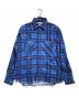UNUSED（アンユーズド）の古着「ダメージ加工ネルシャツ/Distressed flannel shirt」｜ブルー