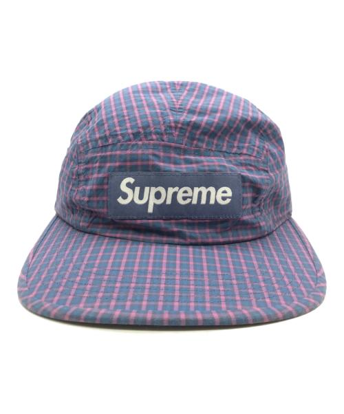 SUPREME（シュプリーム）Supreme (シュプリーム) Cordura Plaid Camp Cap パープルの古着・服飾アイテム