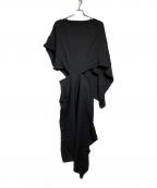 LIMI feuリミフゥ）の古着「変形デザインワンピース/Deformed design dress」｜ブラック
