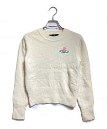 Vivienne Westwood ANGLOMANIA（ヴィヴィアンウエストウッドアングロマニア）の古着「オーブ刺繍ニット/Embroidered knitwear」｜アイボリー