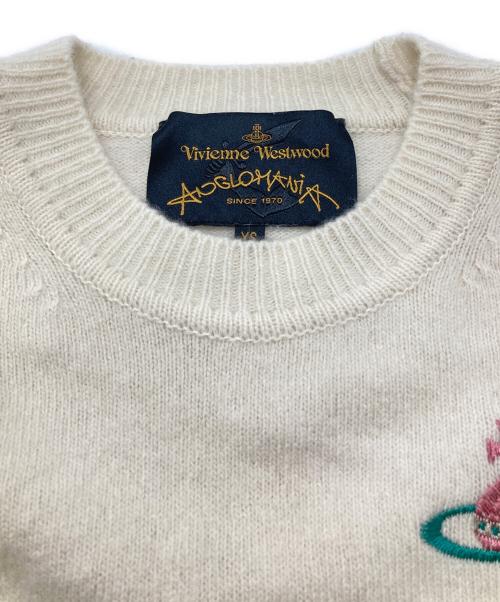 Vivienne Westwood ANGLOMANIA（ヴィヴィアンウエストウッドアングロマニア）Vivienne Westwood ANGLOMANIA (ヴィヴィアンウエストウッドアングロマニア) オーブ刺繍ニット/Embroidered knitwear アイボリー サイズ:XSの古着・服飾アイテム