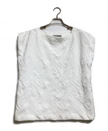 ISSEY MIYAKE（イッセイミヤケ）の古着「立体格子デザインノースリーブブラウス/Sleeveless Blouse」｜ホワイト