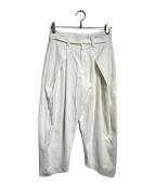 ISSEY MIYAKEイッセイミヤケ）の古着「コットンリネンタックスラックス/Cotton-Linen Pleated Slacks」｜アイボリー