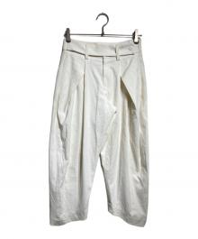 ISSEY MIYAKE（イッセイミヤケ）の古着「コットンリネンタックスラックス/Cotton-Linen Pleated Slacks」｜アイボリー