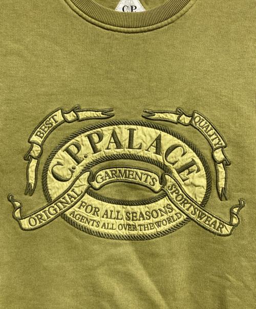 C.P COMPANY（シーピーカンパニー）C.P COMPANY (シーピーカンパニー) PALACE (パレス) Classic Over dyed Crew Sweat/クラシック オーバーダイ クルースウェット グリーン サイズ:Mの古着・服飾アイテム