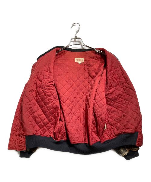 PINK HOUSE（ピンクハウス）PINK HOUSE (ピンクハウス) レザー×デニムスタジャン/Leather & Denim Varsity Jacket ブルー×ブラック サイズ:－の古着・服飾アイテム