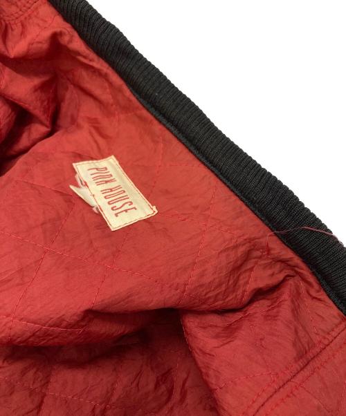 PINK HOUSE（ピンクハウス）PINK HOUSE (ピンクハウス) レザー×デニムスタジャン/Leather & Denim Varsity Jacket ブルー×ブラック サイズ:－の古着・服飾アイテム