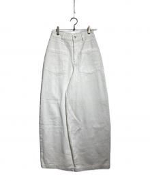 SOEMIN（ソエミン）の古着「Denim docking sweatpants/ﾃﾞﾆﾑﾄﾞｯｷﾝｸﾞｽｳｪｯﾄﾊﾟﾝﾂ」｜ホワイト
