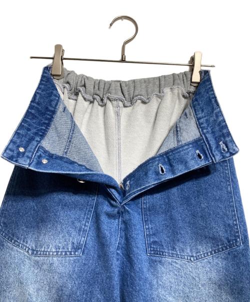 SOEMIN（ソエミン）SOEMIN (ソエミン) スウェットドッキングデニム/Denim docking sweatpants インディゴ×グレー サイズ:FREEの古着・服飾アイテム