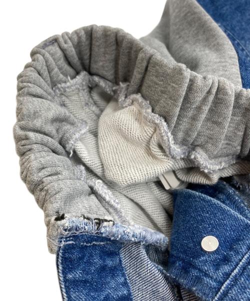SOEMIN（ソエミン）SOEMIN (ソエミン) スウェットドッキングデニム/Denim docking sweatpants インディゴ×グレー サイズ:FREEの古着・服飾アイテム