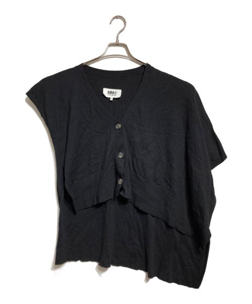 MM6 Maison Margiela（エムエムシックスメゾンマルジェラ）MM6 Maison Margiela (エムエムシックスメゾンマルジェラ) 変形ニットベスト ブラック サイズ:Ｓの古着・服飾アイテム