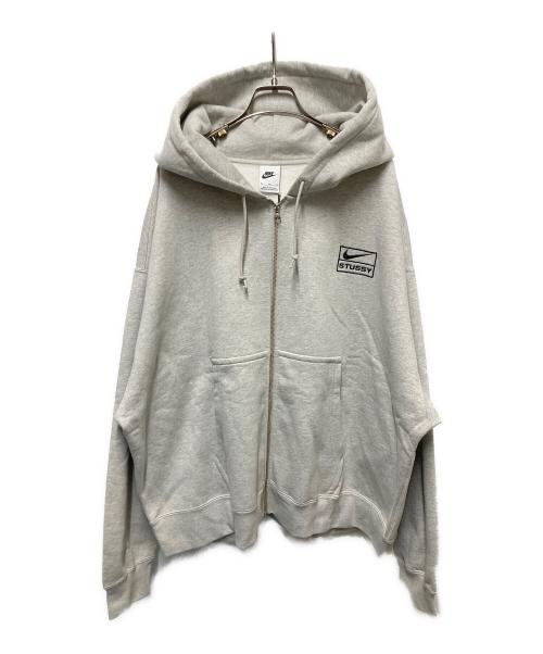 stussy（ステューシー）stussy (ステューシー) NIKE (ナイキ) Fleece Zip Hoodie グレー サイズ:XLの古着・服飾アイテム