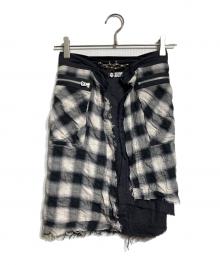 SASQUATCHfabrix.（サスクワッチファブリックス）の古着「オンブレ腰巻スカーフ/Ombré waist-wrap scarf」｜ホワイト×ブラック