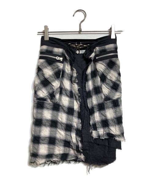 SASQUATCHfabrix.（サスクワッチファブリックス）SASQUATCHfabrix. (サスクワッチファブリックス) オンブレ腰巻スカーフ/Ombré waist-wrap scarf ホワイト×ブラック サイズ:Freeの古着・服飾アイテム