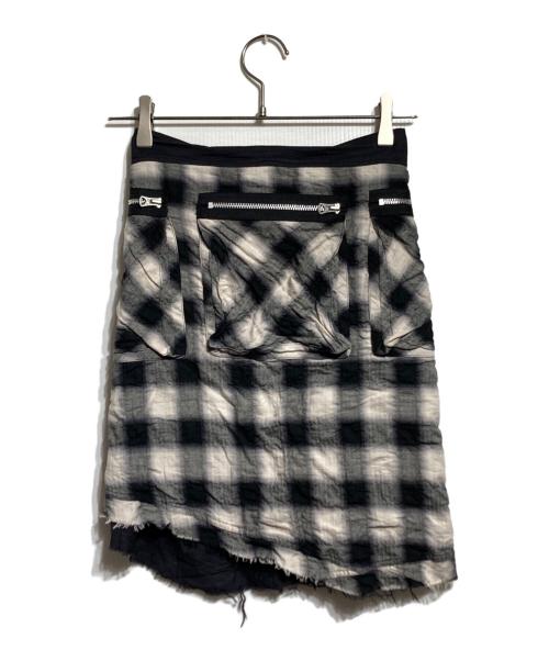 SASQUATCHfabrix.（サスクワッチファブリックス）SASQUATCHfabrix. (サスクワッチファブリックス) オンブレ腰巻スカーフ/Ombré waist-wrap scarf ホワイト×ブラック サイズ:Freeの古着・服飾アイテム