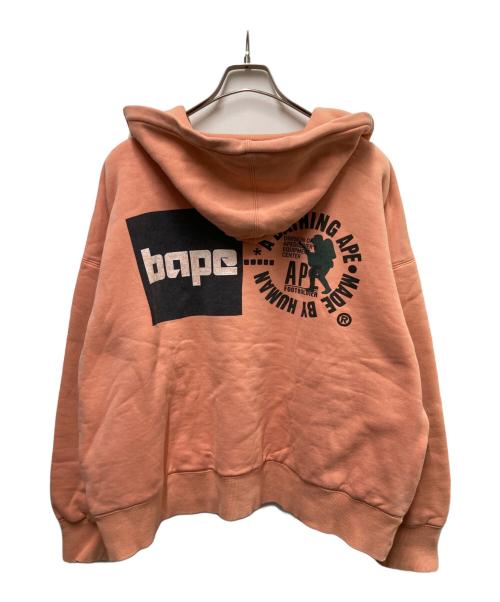 A BATHING APE（アベイシングエイプ）A BATHING APE (アベイシングエイプ) 90s ダブルフェイス後付けパーカー ピンク サイズ:Lの古着・服飾アイテム