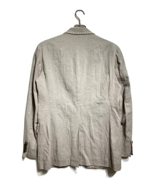 ISSEY MIYAKE（イッセイミヤケ）ISSEY MIYAKE (イッセイミヤケ) ステッチデザインリネンジャケット/Stitched Linen Jacket グレー サイズ:2の古着・服飾アイテム