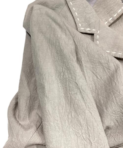 ISSEY MIYAKE（イッセイミヤケ）ISSEY MIYAKE (イッセイミヤケ) ステッチデザインリネンジャケット/Stitched Linen Jacket グレー サイズ:2の古着・服飾アイテム