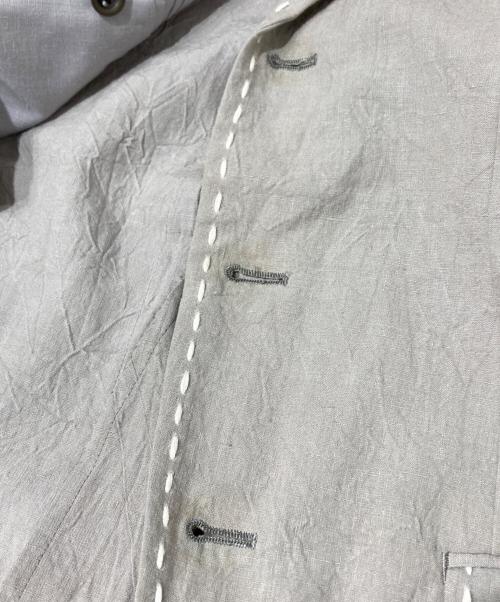 ISSEY MIYAKE（イッセイミヤケ）ISSEY MIYAKE (イッセイミヤケ) ステッチデザインリネンジャケット/Stitched Linen Jacket グレー サイズ:2の古着・服飾アイテム