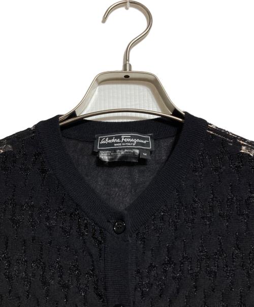 Salvatore Ferragamo（サルヴァトーレ フェラガモ）Salvatore Ferragamo (サルヴァトーレ フェラガモ) デザインカーディガン/Design Cardigan ブラック サイズ:Mの古着・服飾アイテム