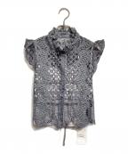 Snidelスナイデル）の古着「ジャガードレースペプラムブラウス/Jacquard Lace Peplum Blouse」｜グレー