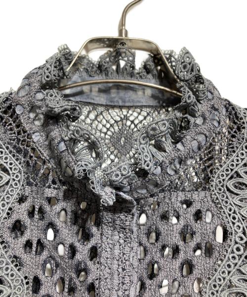 Snidel（スナイデル）Snidel (スナイデル) ジャガードレースペプラムブラウス/Jacquard Lace Peplum Blouse グレー サイズ:Freeの古着・服飾アイテム