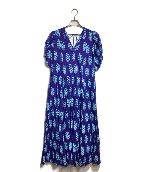 ne quittez pas（ヌキテパ）ne quittez pas (ヌキテパ) ギャザースリーブドレス/Gathered-sleeve dress ネイビー サイズ:不明の古着・服飾アイテム
