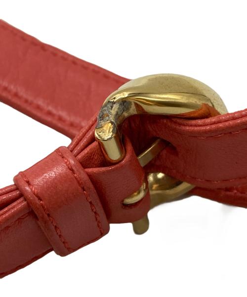 LOEWE（ロエベ）LOEWE (ロエベ) アナグラムエンボスナッパレザーショルダーバッグ レッドの古着・服飾アイテム
