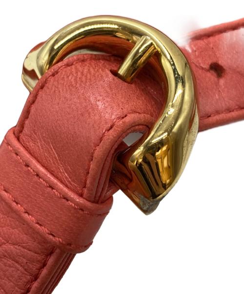 LOEWE（ロエベ）LOEWE (ロエベ) アナグラムエンボスナッパレザーショルダーバッグ レッドの古着・服飾アイテム