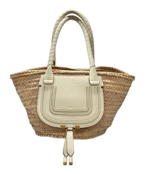 Chloe（クロエ）Chloe (クロエ) Marcie Medium Basket Bag/マルシェミディアムバスケットバッグ ベージュ×アイボリーの古着・服飾アイテム