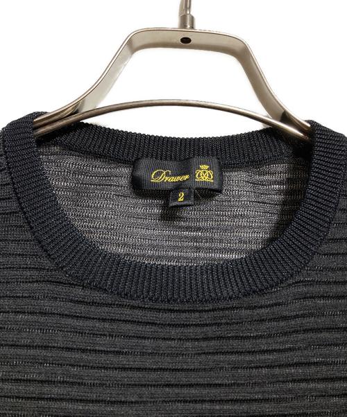 DRAWER（ドゥロワー）Drawer (ドゥロワー) シアーカットソー ブラック サイズ:2の古着・服飾アイテム