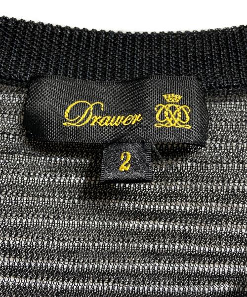 DRAWER（ドゥロワー）Drawer (ドゥロワー) シアーカットソー ブラック サイズ:2の古着・服飾アイテム