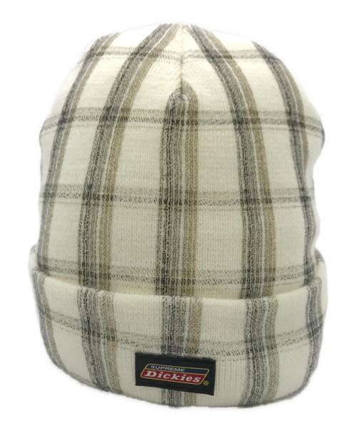 Dickies（ディッキーズ）Dickies (ディッキーズ) Supreme (シュプリーム) チェックニットビーニー ベージュの古着・服飾アイテム