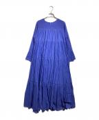 ne quittez pasヌキテパ）の古着「コットンボイルティアードマキシワンピース/Cotton Voile Tiered Maxi Dress」｜ブルー
