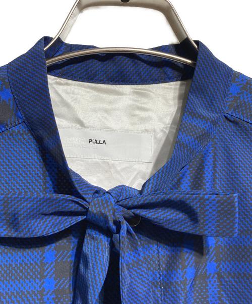 TOGA PULLA（トーガ プルラ）TOGA PULLA (トーガ プルラ) ボウタイチェックシャツ/Checked Bow-Tie Shirt ネイビー サイズ:36の古着・服飾アイテム