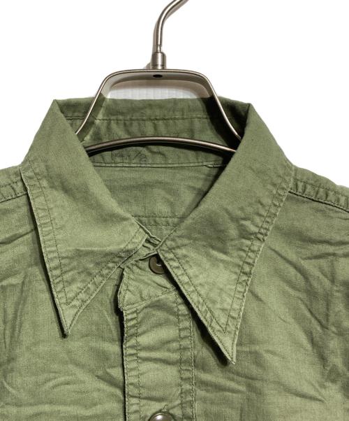 U'S NAVY（ユーエスネイビー）U'S NAVY (ユーエスネイビー) 40'S~ N-3トロピカルポプリンシャツ カーキ サイズ:14 1/2の古着・服飾アイテム