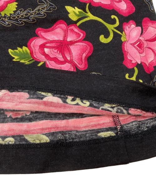 LEONARD FASHION（レオナールファッション）LEONARD FASHION (レオナールファッション) 花柄カットソー/Floral print top ブラック サイズ:LLの古着・服飾アイテム