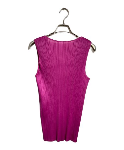 PLEATS PLEASE（プリーツプリーズ）PLEATS PLEASE (プリーツプリーズ) ノースリーブプリーツカットソー パープル サイズ:4の古着・服飾アイテム