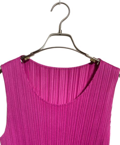 PLEATS PLEASE（プリーツプリーズ）PLEATS PLEASE (プリーツプリーズ) ノースリーブプリーツカットソー パープル サイズ:4の古着・服飾アイテム