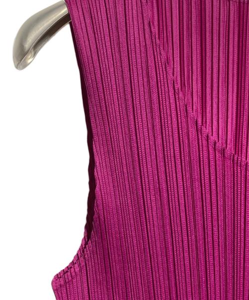 PLEATS PLEASE（プリーツプリーズ）PLEATS PLEASE (プリーツプリーズ) ノースリーブプリーツカットソー パープル サイズ:4の古着・服飾アイテム