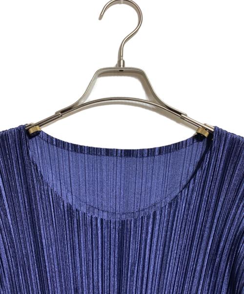 PLEATS PLEASE（プリーツプリーズ）PLEATS PLEASE (プリーツプリーズ) シャイニープリーツコクーンワンピース/Shiny Pleated Cocoon Dress ネイビー サイズ:4の古着・服飾アイテム