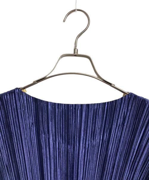 PLEATS PLEASE（プリーツプリーズ）PLEATS PLEASE (プリーツプリーズ) シャイニープリーツコクーンワンピース/Shiny Pleated Cocoon Dress ネイビー サイズ:4の古着・服飾アイテム