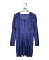 PLEATS PLEASE（プリーツプリーズ）の古着「シャイニープリーツコクーンワンピース/Shiny Pleated Cocoon Dress」｜ネイビー