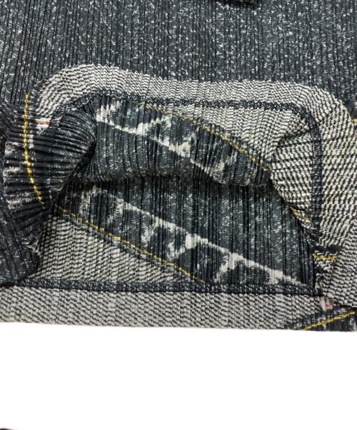 PLEATS PLEASE（プリーツプリーズ）PLEATS PLEASE (プリーツプリーズ) デニム転写プリントプリーツワンピース グレー サイズ:4の古着・服飾アイテム