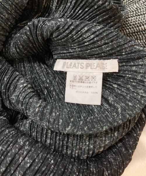 PLEATS PLEASE（プリーツプリーズ）PLEATS PLEASE (プリーツプリーズ) デニム転写プリントプリーツワンピース グレー サイズ:4の古着・服飾アイテム