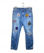 Needlesニードルズ）の古着「ASSORTED PATCHES STRAIGHT JEAN/アソートパッチ ストレートジーンズ」｜インディゴ