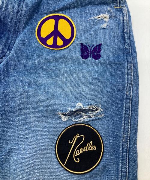 Needles（ニードルズ）Needles (ニードルズ) ASSORTED PATCHES STRAIGHT JEAN/アソートパッチ ストレートジーンズ インディゴ サイズ:Lの古着・服飾アイテム