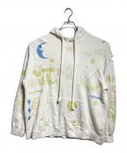 rurumu:ルルムウ）の古着「echoes printed hoodie」｜ベージュ