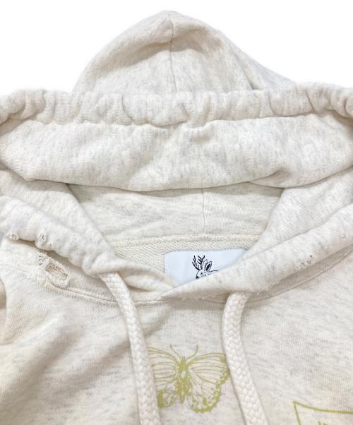 rurumu:（ルルムウ）rurumu: (ルルムウ) echoes printed hoodie ベージュ サイズ:Mの古着・服飾アイテム